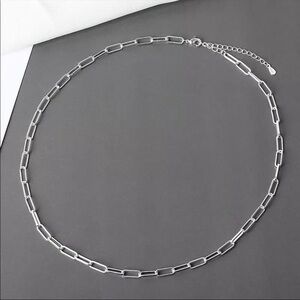 restocked❗️new 925 Sterling Silver Paperclip Chain Necklace